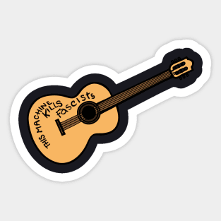 Woody Guthrie Guitar — This Machine Kills Fascists Sticker